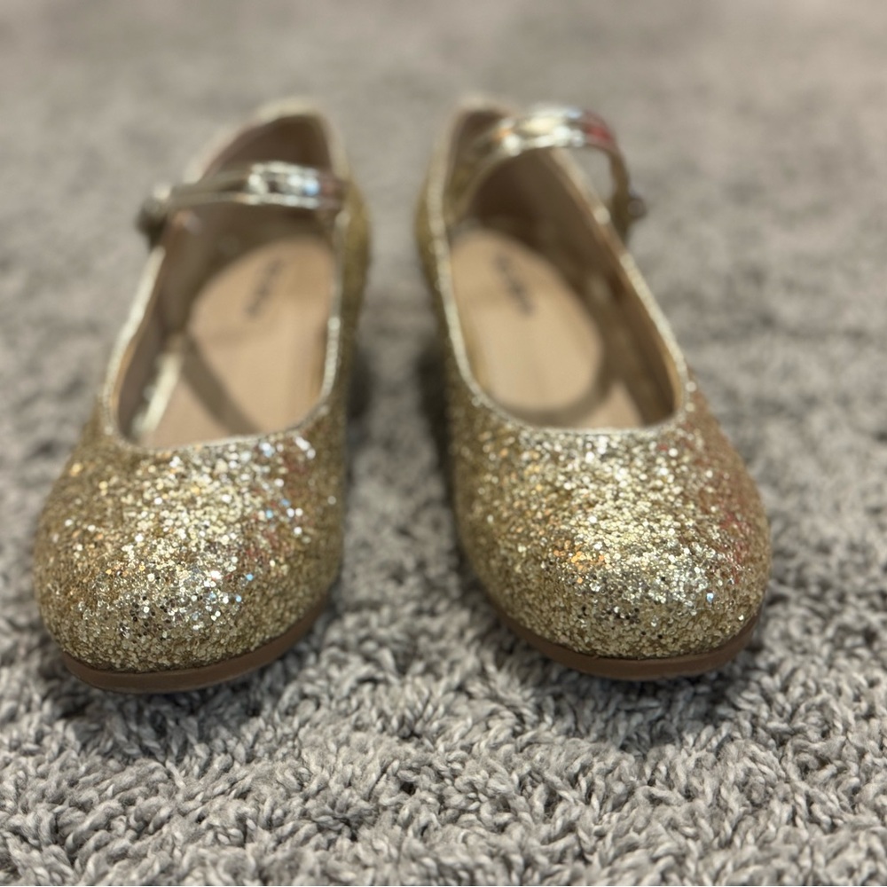 Gold Glitter Kids Shoes, size 13 - Picture 7 of 12